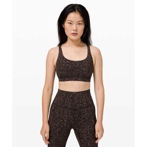Lululemon Energy Bra Wild Thing Camo Brown Earth Multi Size 4